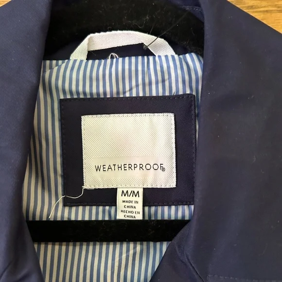 Weatherproof / NWT/ DOUBLE BREASTED TRENCH/ Classic Navy Blue/ Size M - Picture 7 of 15